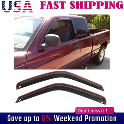 Viseras de ventilación de ventana en canal para 94-01 Dodge Ram 1500/2500/3500 sol lluvia Foto 1 de 4