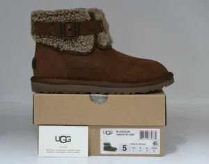 UGG Jocelin 1003187 Espresso Sheepskin Cuff Short Women's Boots US 5 EU 36 New - Picture 1 of 17