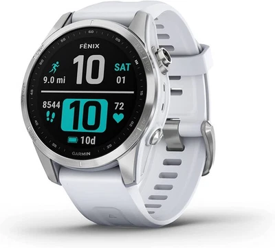 Garmin Fenix 010-02539-03 Fenix 7S Fitness Running Watch - Silver/White [No Cbl) - Image 1 of 4