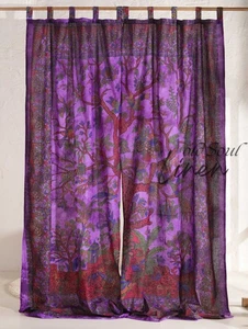 Cortinas de algodón boho árbol de la vida cortinas de ventana cortina de filtro de luz 2 paneles - Imagen 1 de 9