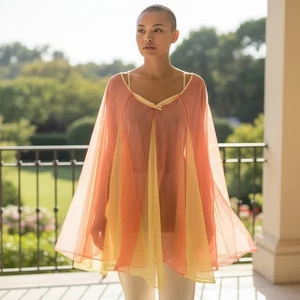 Vanity Fair Damen Nachthemd transparent doppellagig Nylon Chiffon Vintage XL - Bild 1 von 9