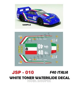 Calcomanías de tobogán acuático JSP010 WhiteToner F40 ITALIA personalizadas diecast 1:64 Hotwheels - Imagen 1 de 5