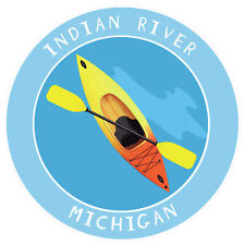 Indian River, Michigan Kayak 3.5" Car Truck Window Bumper Sticker Decal