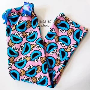 COOKIE MONSTER Valentine’s Heart ❤️ FLEECE LOUNGE PAJAMA PANTS Ladies Teen M L X - Picture 1 of 4