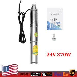 Pompa acqua solare 370W 24V pozzo profondo pompa sommersa solare testa 65m inox - Foto 1 di 12