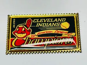 Cleveland Indians spilla baffo American League Champions Central 1997 francobollo - Foto 1 di 2