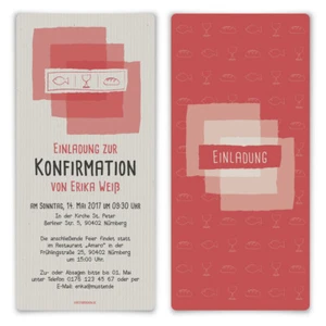 Konfirmation Einladungskarten - Abendmahl - Konfirmationskarten Einladung - Bild 1 von 2