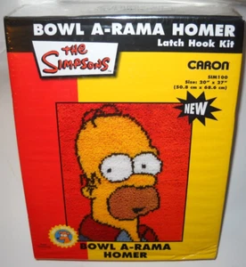 Caron 2008 Simpsons BOWL A RAMA HOMER Latch Hook Kit 20" x 27" NEW - Picture 1 of 5