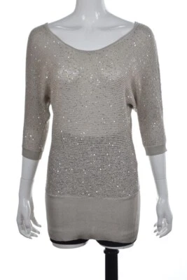 Suéter Arden B Mujer Talla S Gris Cuello Redondo Metálico Camisa Top Blusa Foto 1 de 4