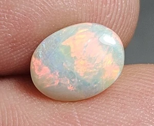 Lightning Ridge Polished Opal 1.1 Carats Reddish Orange Blue Oval Lapidary Opal - Foto 1 di 16