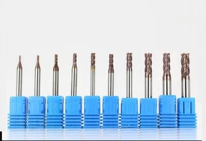 10Pc Mixed Solid Carbide Square End Mills 4Flute Diam1, 1.5, 2, 2.5  3, 3.5, 4MM - Picture 1 of 12