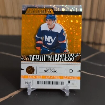 2023-24 Upper Deck Credentials Samuel Bolduc Debut Ticket Access Orange RC #/249 - Image 1 of 2