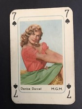 1950s Maple Leaf Dutch Film Star Playing Card - 7 of Spades Denise Darcel