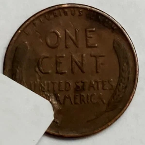 1947 D Wheat Cent With Retained Lamination Planchet Error - Picture 1 of 4