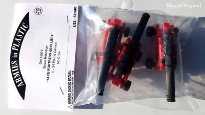 Armies in Plastic Boxer Rebellion Taku Fortress Artillery 3x 24-lb Cannon 1/32 - Image 1 of 3