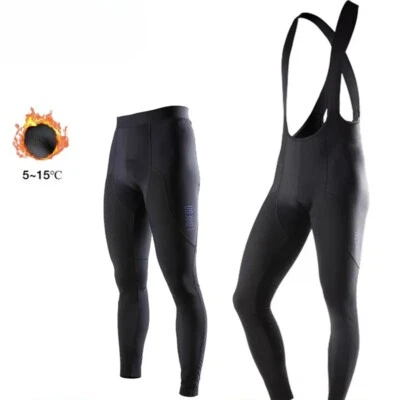 Pantalones de ciclismo térmicos de vellón para hombre de invierno a prueba de viento Road Toursers Foto 1 de 4