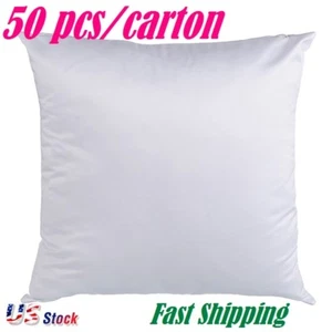 US 50 PCS White Sublimation Blank Polyester Pillow Case Cushion Cover Printing - Picture 1 of 5