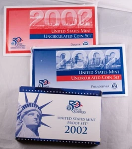 2002 PDS U.S. Mint Set and Proof Set OGP and COA - Picture 1 of 7