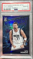 2019 PANINI DONRUSS OPTIC LUKA DONCIC SILVER PURPLE MY HOUSE PRIZM PSA 10 GEM #1