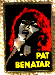PAT BENATAR - SQUARE METAL BADGE - SILVER WITH A PRISIM STICKER UK - 1980s - Bild 1 von 2