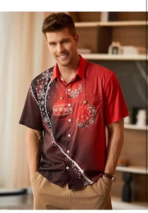 Hardaddy Men's Christmas Shirt Button Down Funny Printed Casual Size:3XL - Picture 1 of 3
