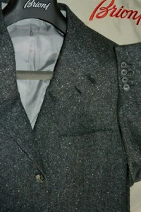 $5495 MINT Brioni Pure Cashmere Charcoal Tweed Blazer 46 R Cashmere Handmade - Picture 1 of 12