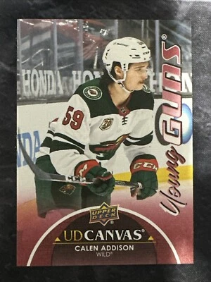 2021-22 Upper Deck UD Canvas Young Guns C108 Calen Addison Minnesota Wild - Image 1 of 2