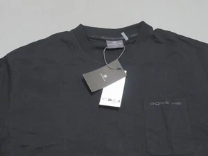 Porsche Shirt Mens Medium T-Shirt Black Pocket Tee Comfort Loose Short Sleeve - Picture 1 of 8