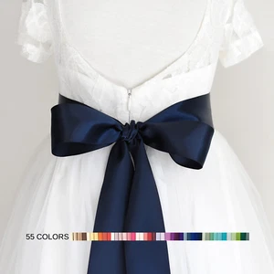 Bridal satin belt, wedding sash - 5 cm width - Picture 1 of 24