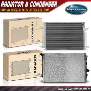 Radiator & AC Condenser Cooling Kit for Volkswagen Beetle 14-15 Jetta 1.8L 2.0L - Picture 1 of 9
