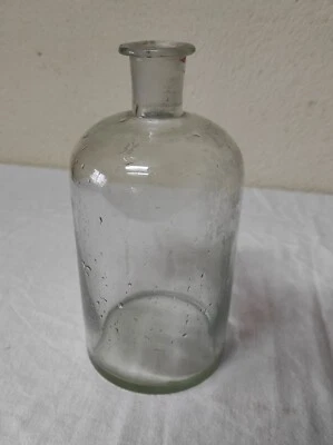 Ancien Flacon, Pot d'Apothicaire en verre 21cm de haut - Photo 1/4