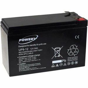 Powery Blei-Gel-Akku für USV APC RBC 2 9Ah 12V (ersetzt auch 7,2Ah / 7Ah) 12V 9A - Bild 1 von 1