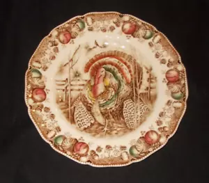 HIS MAJESTY JOHNSON BROS VINTAGE THANKSGIVING PLATE HAND ENGRAVED UNDER GLAZE - Picture 1 of 2