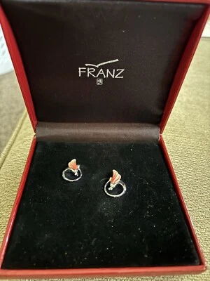 Pendientes perforados Franz porcelana libélula rodio  Foto 1 de 2