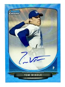 2013 Bowman Draft Chrome Blue Wave Refractor Tom Windle RC Auto 20/50 Dodgers - Picture 1 of 2