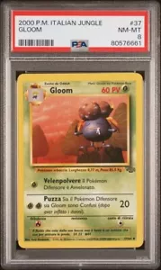 Pokemon PSA Jungle Set UN-COMMON Italian Gloom 37/64 - PSA Graded NM-MT 8 - Picture 1 of 2