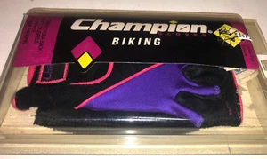 Vintage NOS Champion Leder gepolsterte Fahrradhandschuhe Damen Frauen Medium BMX? - Bild 1 von 3