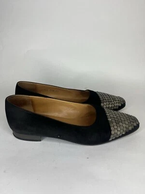 Casadei Tacones Zapatos Bombas Sin Cordones Mujer Talla 39 EE. UU. 8 Negro Gamuza Hecho en Italia Foto 1 de 4