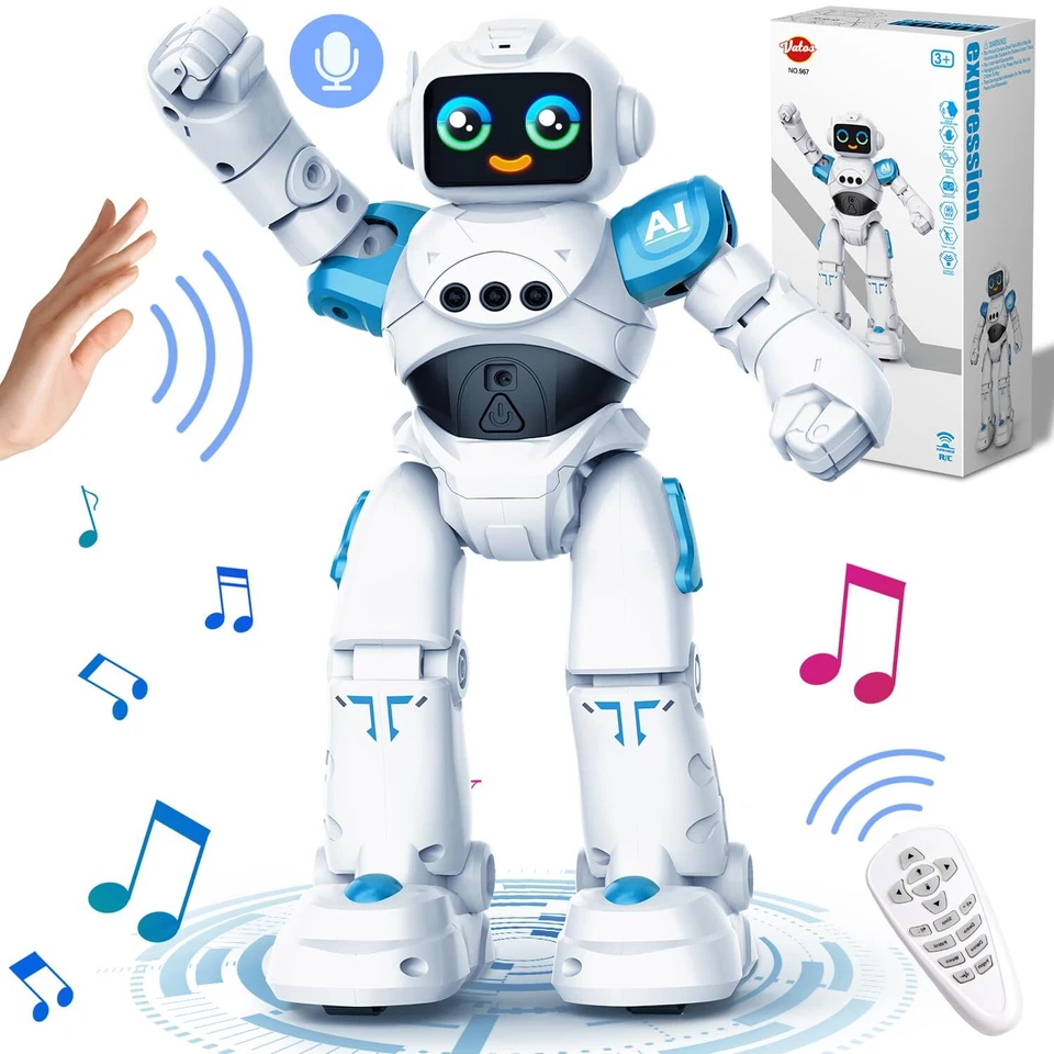 VATOS RC Robot Toys Smart Talking Voice Remote Control Robot Toy Toy for Age 3+