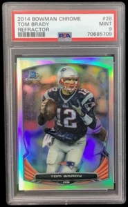 2014 Bowman Chrome #28 Tom Brady argento rifrattore PSA 9 COME NUOVO Patriots sembra gemma - Foto 1 di 2
