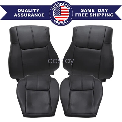 4PCS For 2006 to 2010 Jeep Commander Driver & Passenger Leather Seat Cover Black - image 1 of 4