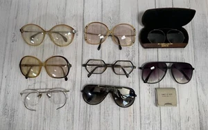 Set Vintage 70 80er Retro Oversized Oma Brille Gestell Bifokal Cosplay Kostüm - Bild 1 von 19