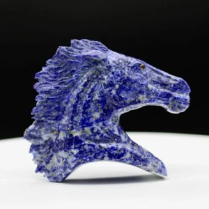 Natural Lapis Lazuli, Handcrafted Horse Head Carving. - Picture 1 of 9