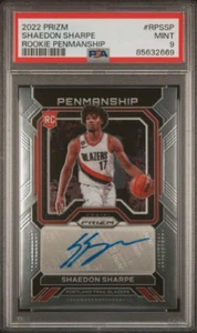 Shaedon Sharpe 2022 Panini Prizm Rookie Penmanship Auto PSA 9 Blazers #RP-SSP - Bild 1 von 2