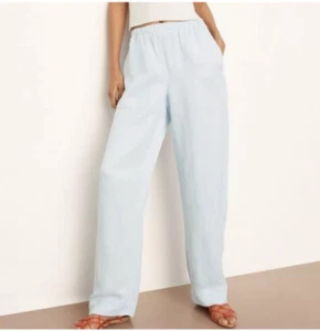 Vince Blue Washed Pull-on Linen-blend Pant. Size X- Small. - Picture 1 of 12