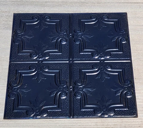 Rare Lot Of 10 Antique Tin Ceiling  2' x 2' Shabby Tiles 24" SQ Chic VTG Crafts Cover