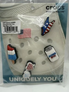 Crocs Jibbitz 5-Pack USA Shoe Charms Flag Popsicle Patriotic - Picture 1 of 1