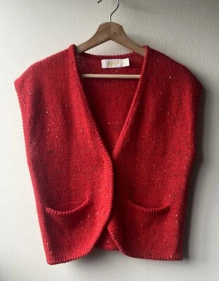 Chaleco suéter cárdigan rojo para mujer Express de colección talla mediana Foto 1 de 4