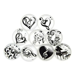 10-50 Pezzi Misto Musica Note Retro Piatto Vetro Cabochon Fai da Te Accessori - Foto 1 di 4