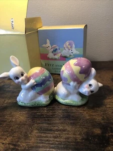 Vintage Easter Futz and Floyd gathering eggs salt & pepper shaker 2001 box - Picture 1 of 15